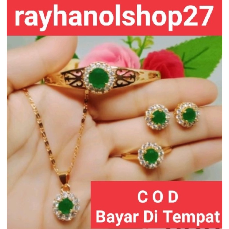 perhiasan wanita titanium xuping anti karat pilihan model dan motif nya mewah satu set lapis mas 24K