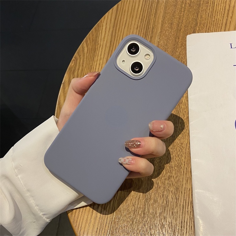 Soft Case Silikon Motif Lavender Abu-Abu Untuk IPhone 11 12 13 Pro X XR XS Max 7 8 Plus