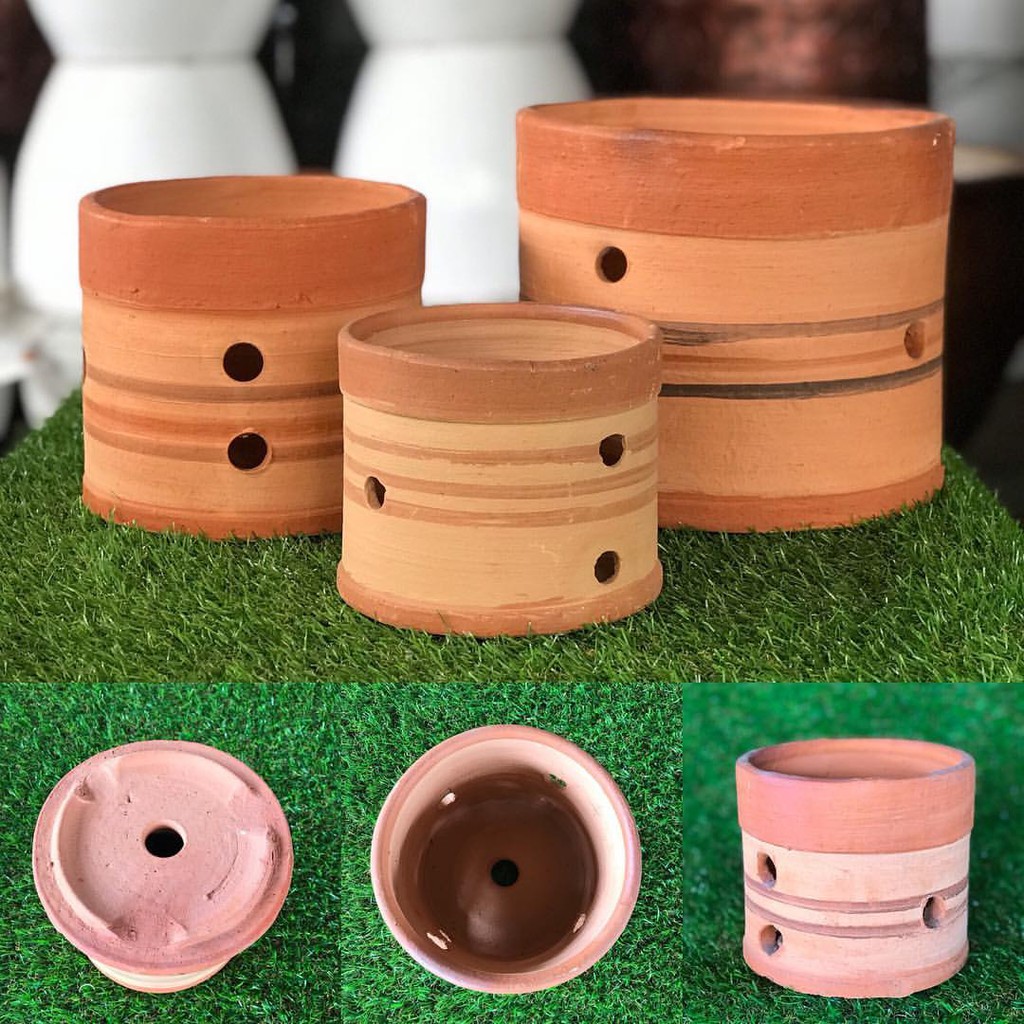 Pot  Anggrek  Unik Terracotta Clay 14 5 cm Tanah  Liat  