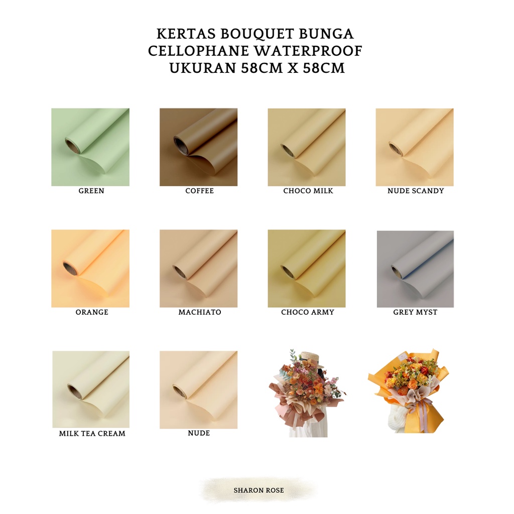

DOFF FLOWER WRAPPING / KERTAS BUKET BUNGA / FLOWER WRAP CELLOPHANE WATERPROOF 0203