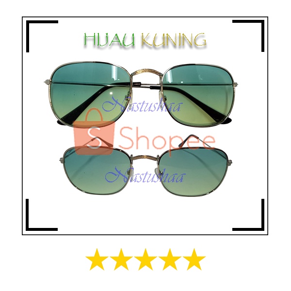 Kacamata Fashion Bingkai Metal Bentuk Oval Warna Gradasi Gaya Vintage Retro Klasik Untuk Wanita dan Pria FREECASE