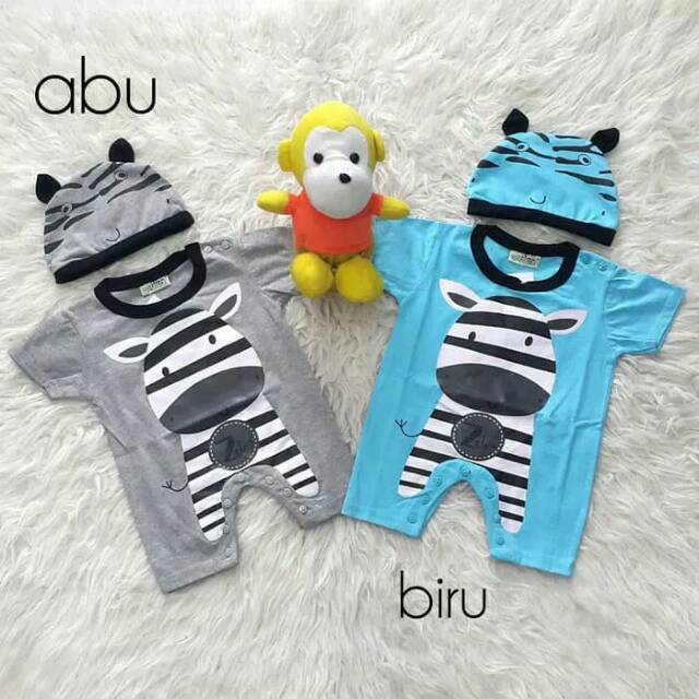 OZK romper zebra Fashion anak bayi laki baju  romper 