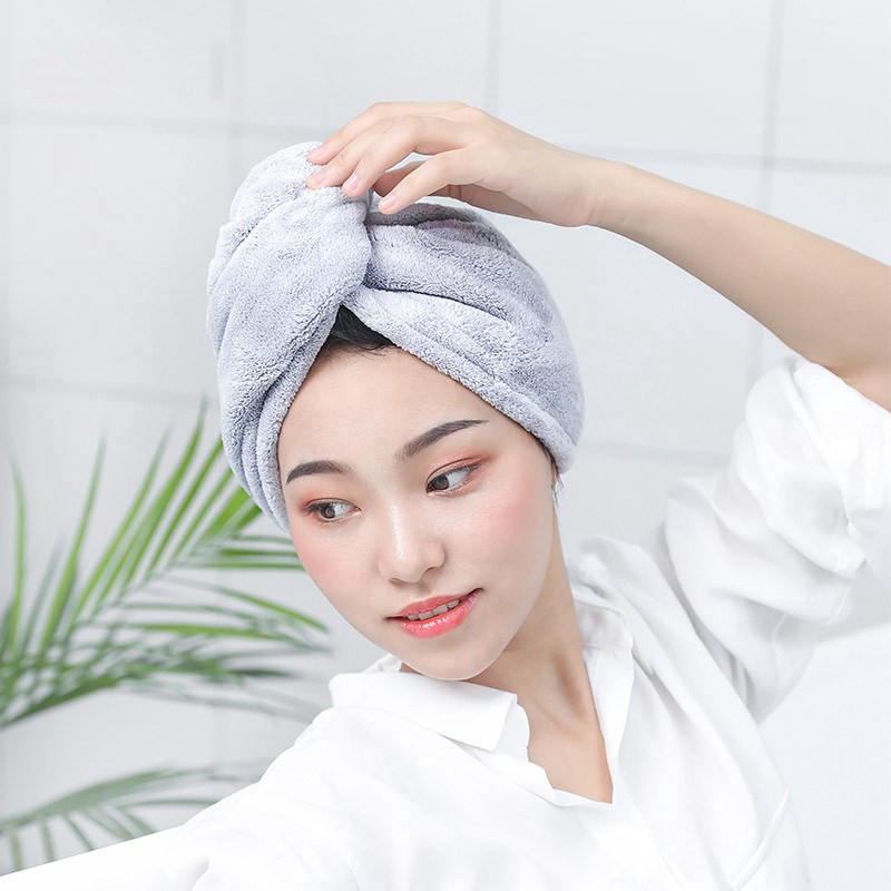 ZILLO Handuk Rambut Kain Pengering Rambut Handuk Kepala Motif Polos Magic Towel Bahan Microfiber Lembut