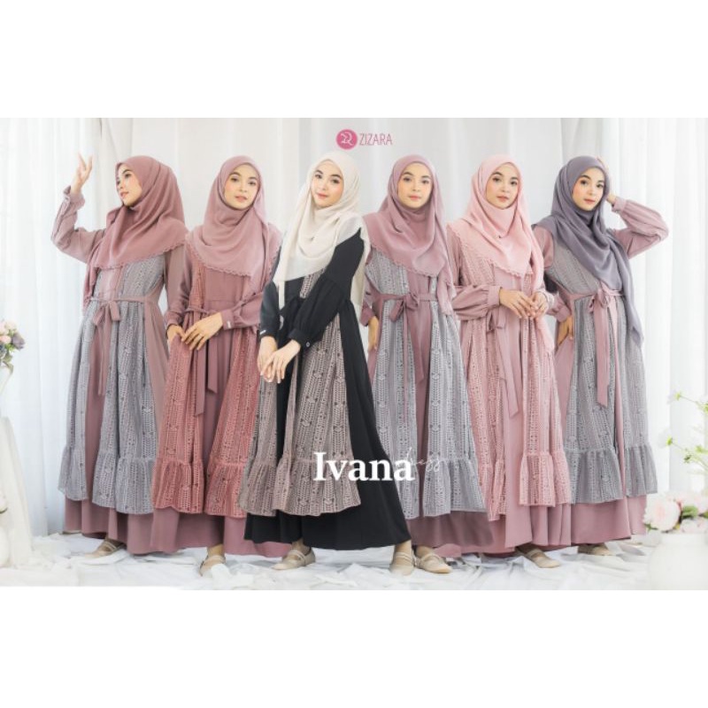 GAMIS BRUKAT IVANA BY ZIZARA | Gamis Mewah | | Gamis Kombinasi |