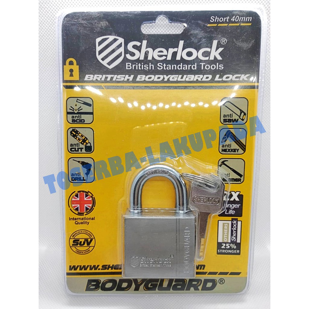 Gembok Original Sherlock British Bodyguard Lock Short 40mm