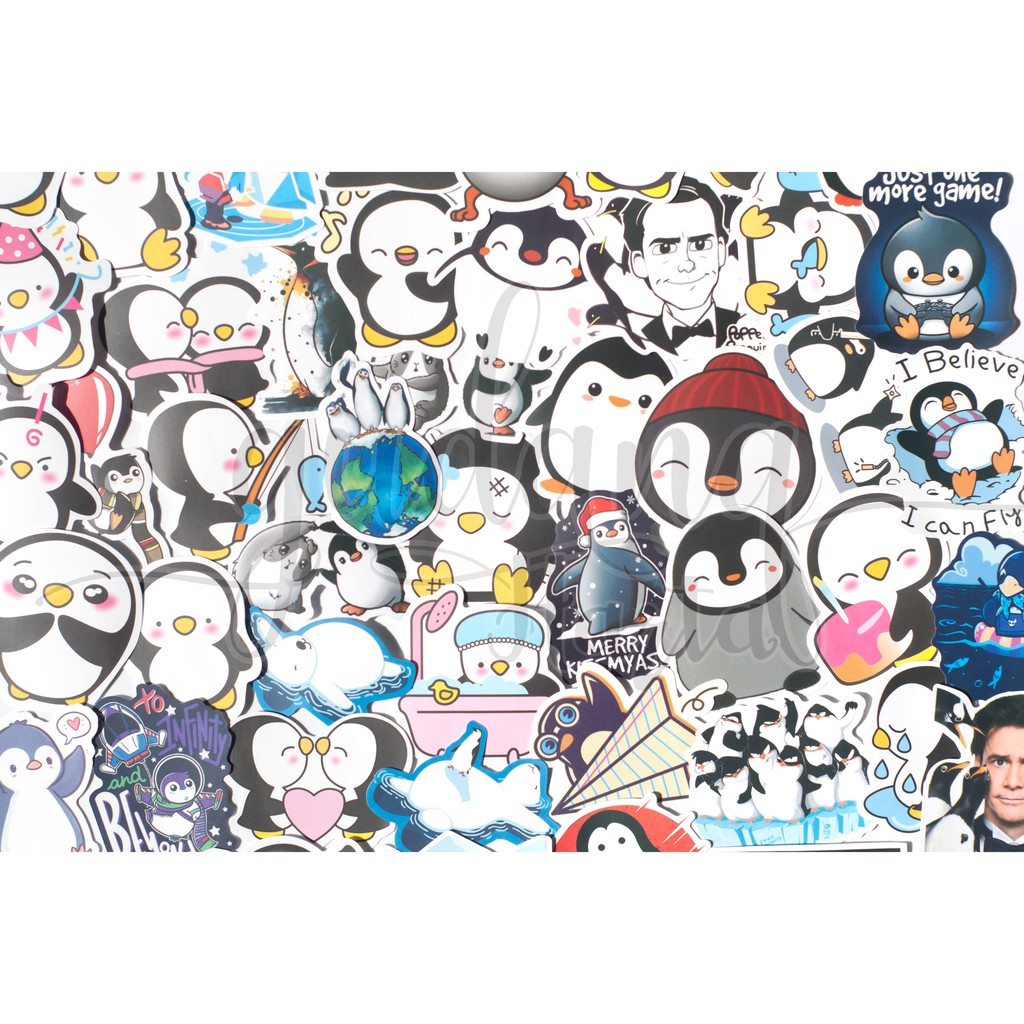 Stiker Penguin ISI 50 Sticker Animal Lucu DIY Scrapbook GH 303512