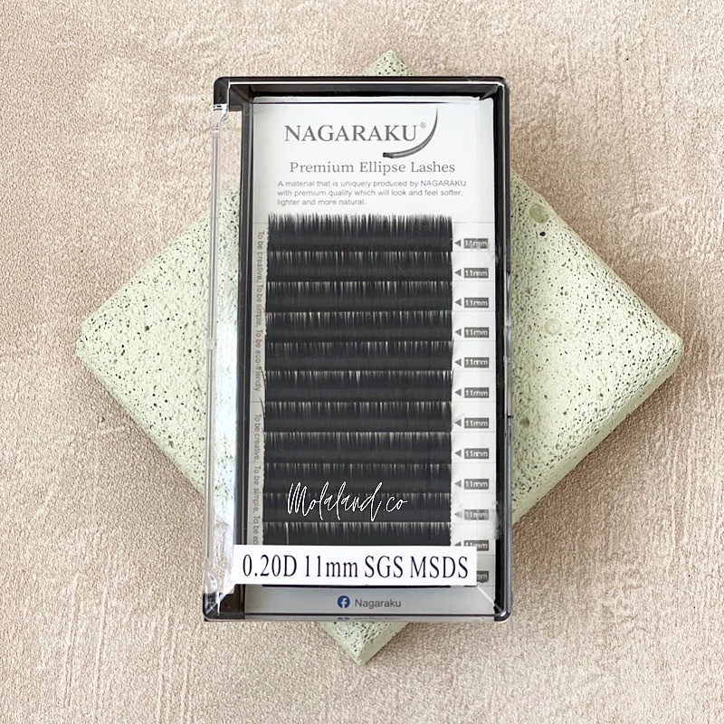 SUPER HALUS! NAGARAKU PREMIUM ELLIPSE LASH 12 BARIS EYELASH EXTENSION KOREA / SAMBUNG BULUMATA