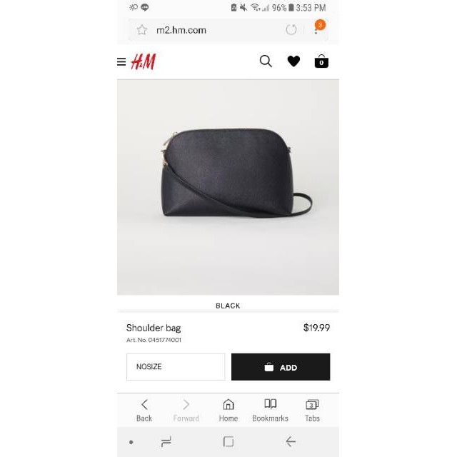 black crossbody bag h&m