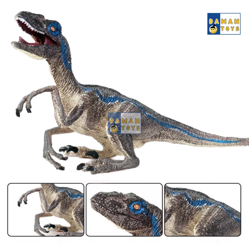 Jurassic World Velociraptor Blue Mainan Edukasi Figure Dinosaurus