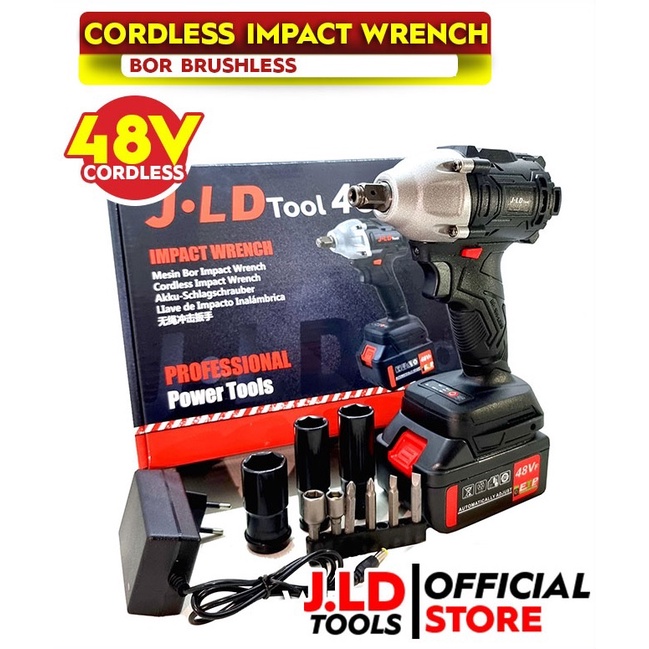 Jual Jld S Cordless Impact Wrench V Bor Buka Baut Kunci Volt Shopee Indonesia