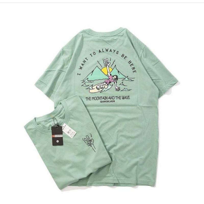 KAOS PRIA SURFING PREMIUM SIZE WARNA HIJAU MINT