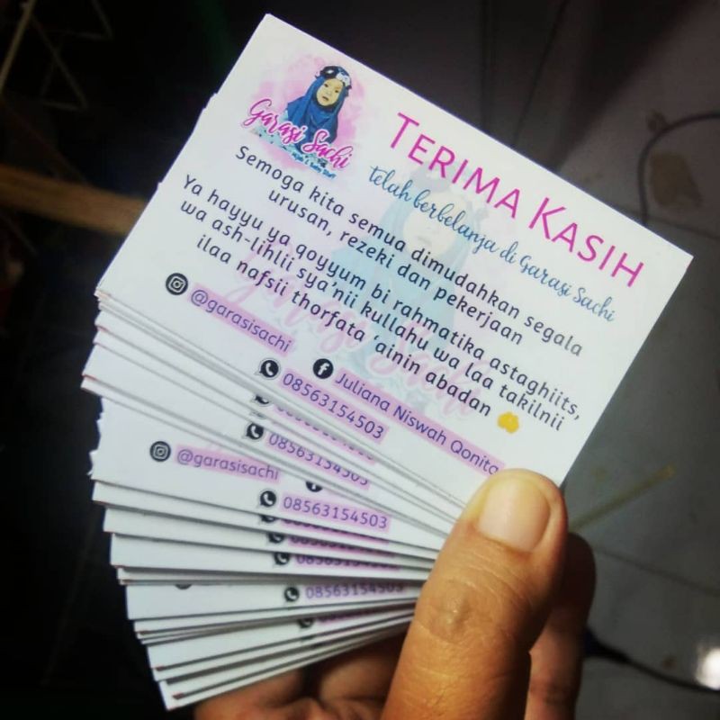 

THANKS CARD UK.9x6 cm isi 250 lembar