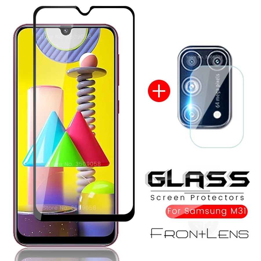 Paket Tempered Glass Samsung A31 / M21 / M31 / M30s Pelindung Layar dan Kamera Screen Protector
