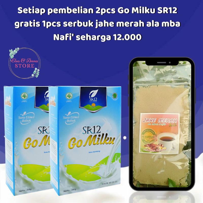 Gomilku SR12/Go Milku/ Gomilk Susu Kambing Etawa free Jahe Merah