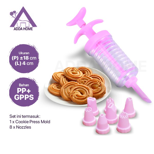 Adda Home - Baking Accessories - Cetakan Adonan Kue Krim Roti Set 8 Nozzle