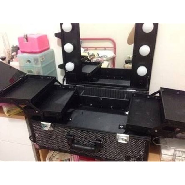beauty case koper makeup make up lampu led rias mua tas bag