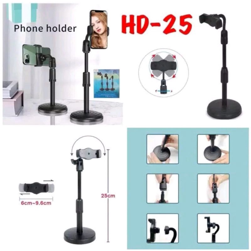 Holder For You Tube HD25 Stand Hp Universal 360 Desktop Putra Folding Stand Hp