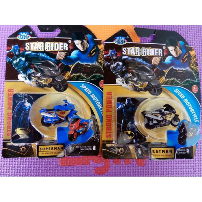 SPIN GO BATMAN & SUPERMAN - MOTOR SPINGO SUPERHERO - SOUVENIR ULTAH