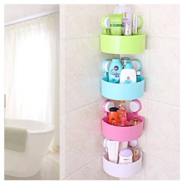 [ harga per rak ] triangle shelves / rak sudut serbaguna / rak plastik serbaguna