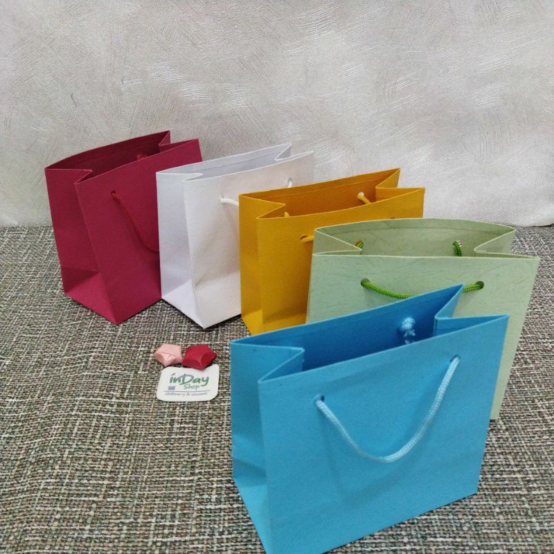 (2pcs) Paper Bag Warna MINI | Handmade | INDAY SHOP