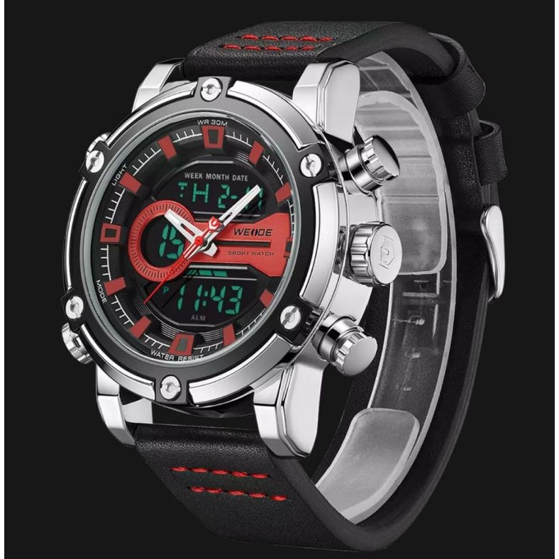 Jam Tangan Weide 2023 Jam Tangan Kulit Tahan Air Chronograph