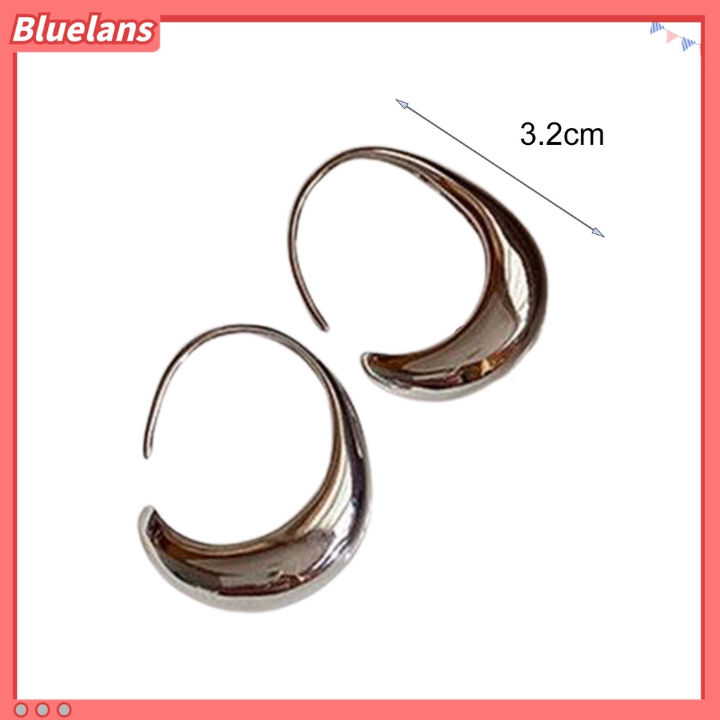 1 Pasang Anting Hoop Geometris Arc Ringan Indah Gaya Minimalis