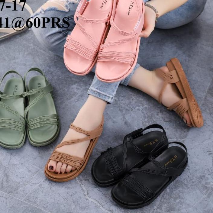 ☎ HYS New 2017-17 Sandal Wanita Jelly Tali Terbaru ➢