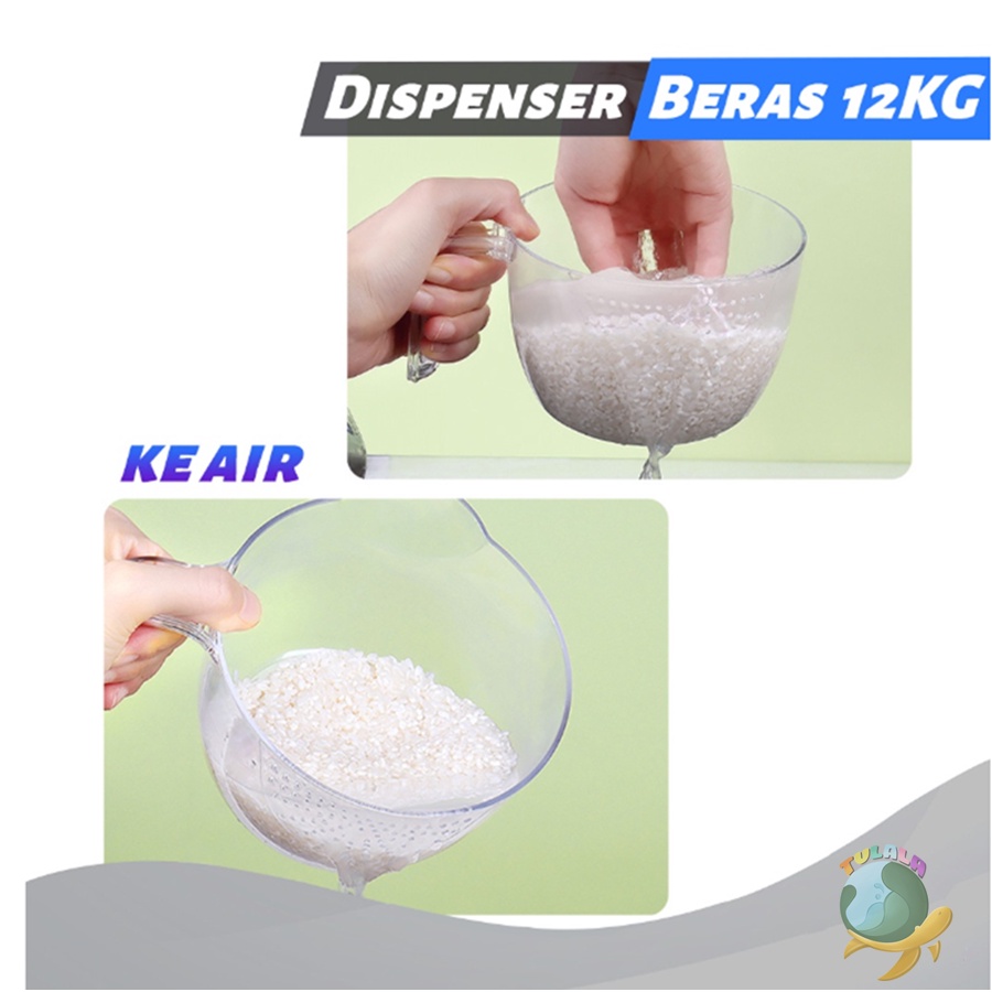 [TULALA SHOP]Dispenser Tempat Wadah/Dispenser Beras 12 KG Rice Box Tempat Penyimpanan Beras Otomatis