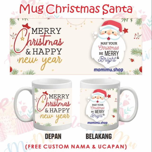 

Mug Kado/Hadiah/Souvenir/Merchandise Natal Christmas Santa Custom