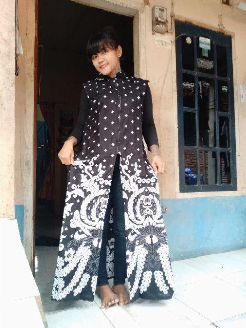 New Arrival Outerwear Batik Longcardy Zipper Resleting Depan Pakaian Batik Wanita Sedia Ecer Grosir