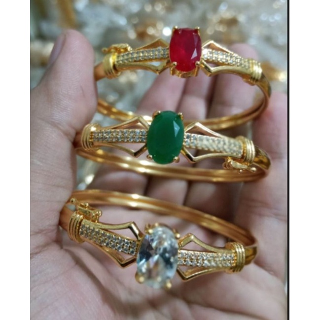 Gelang Bangkok permata random/anti karat/anti luntur/promoo/24k