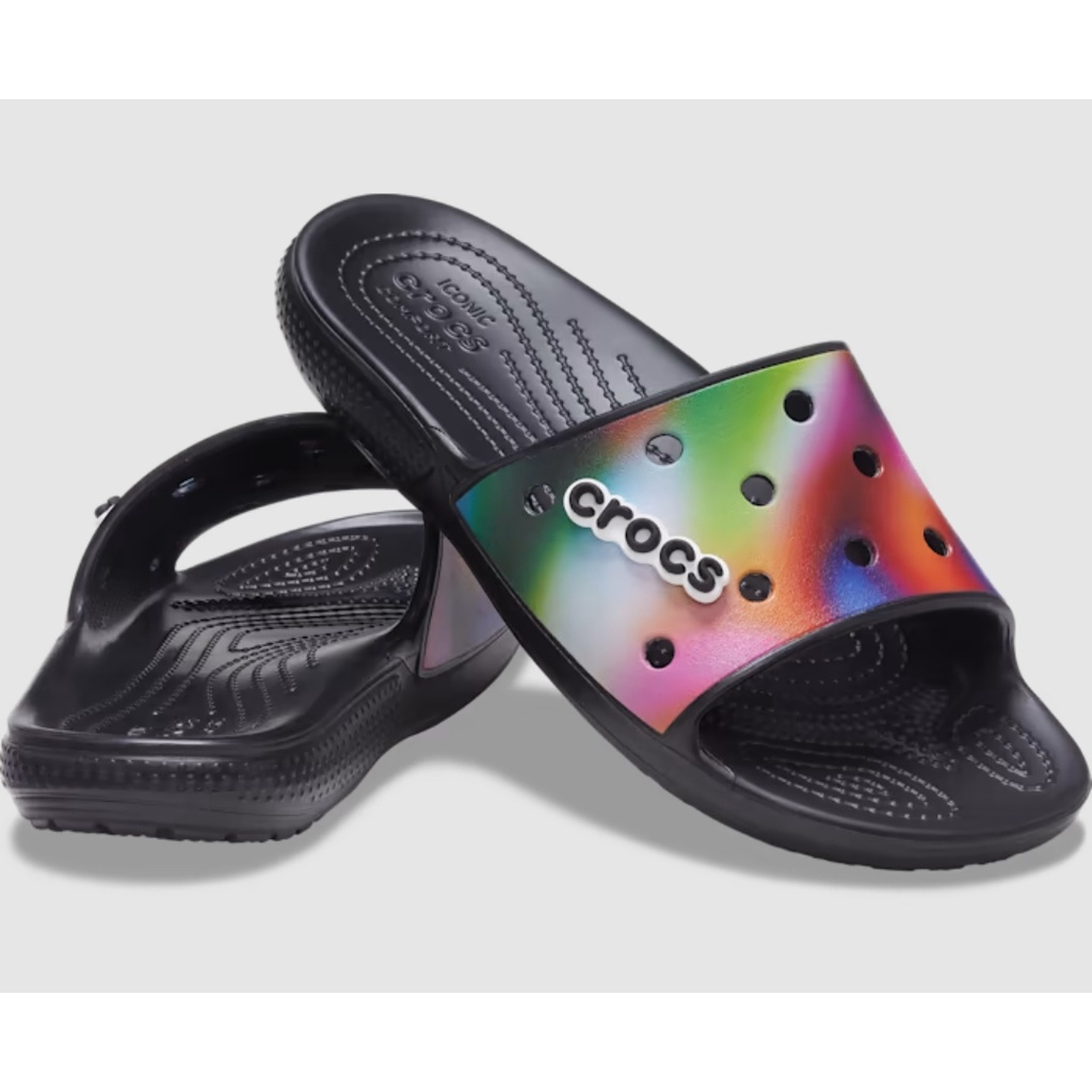 Crocs Solarized Slides Sandal Pria Wanita Dewasa Tiedye Sandal Slop Karet Jumbo Terbaru Jibbitz