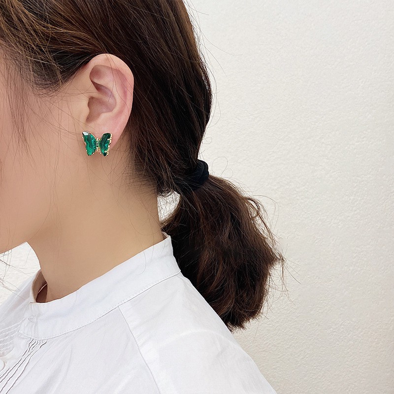 Delicate Crystal Butterfly Earrings  New Korean Ins Girl Accessories-1