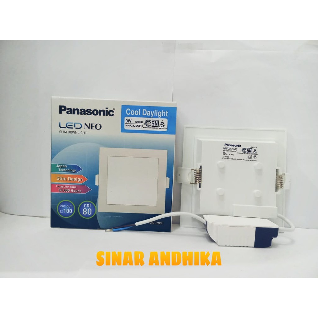 LED SLIM DOWNLIGHT PANEL KOTAK PANASONIC 9 WATT NNP 72255/NNP 72254