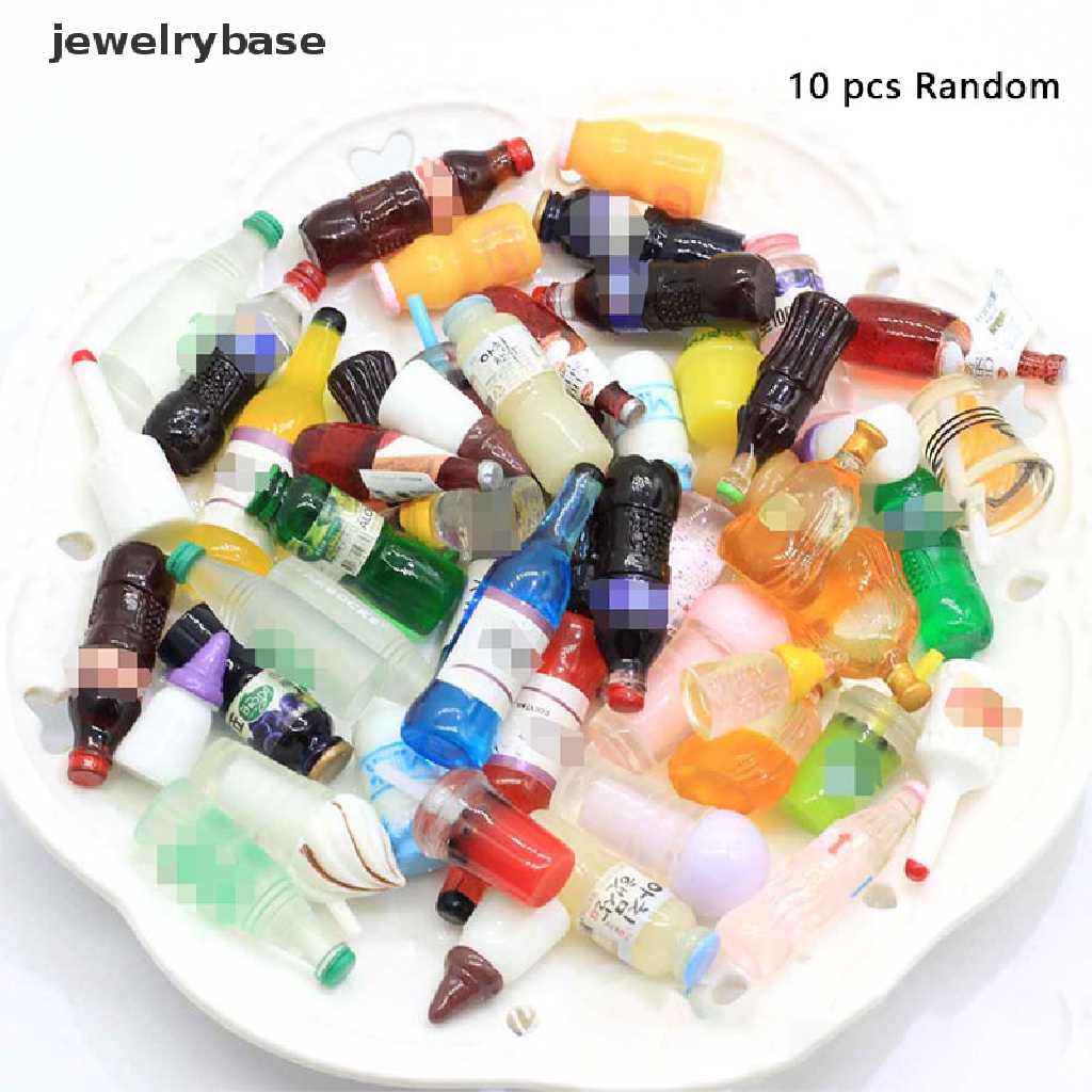 Base 10Pcs / Set Mainan Miniatur Minuman / Makanan Untuk Aksesoris Rumah Boneka