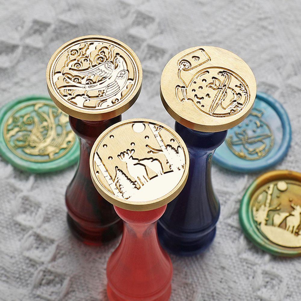 R-flower Wax Seal Stamp Scrapbooking Undangan Pernikahan Festival Tahun Baru Retro Vintage Sealing Stamp Head