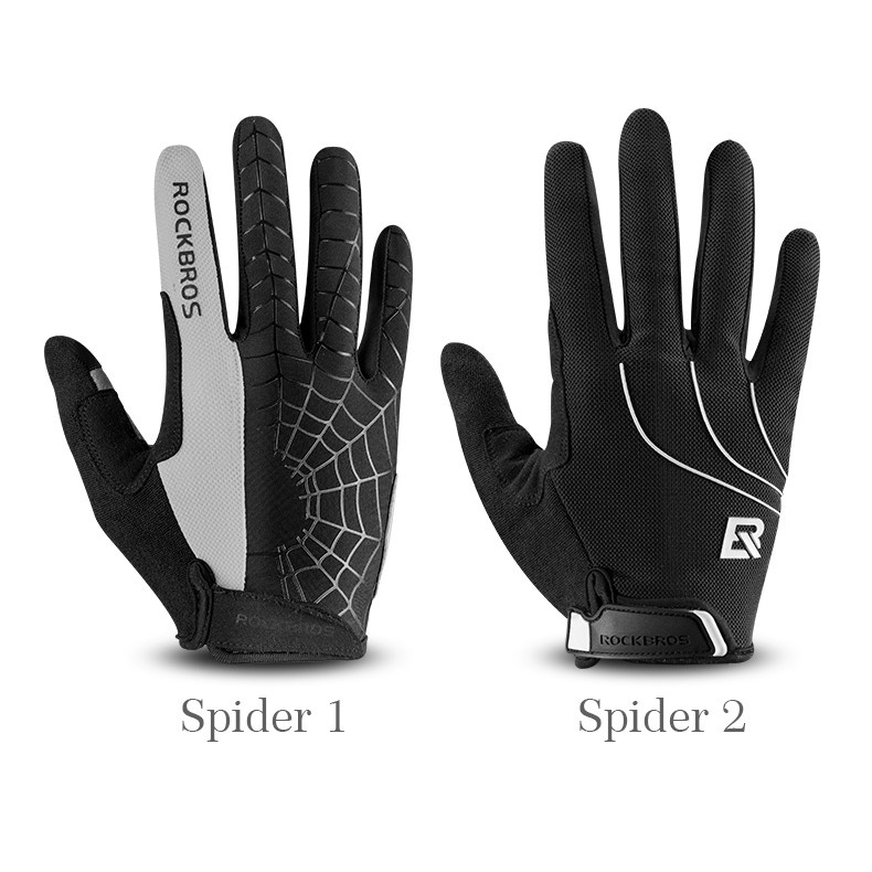 Rockbros Sarung Tangan Spider Full Finger Sepeda Fitness - BLACK