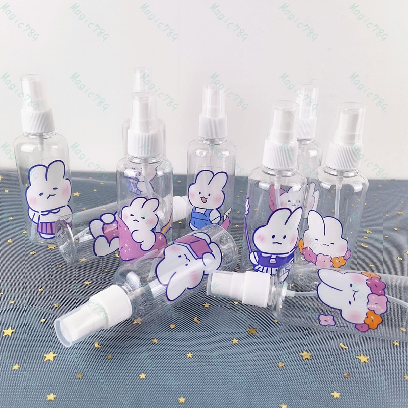 Magic789 Cute Rabbit Cartoon Spray Bottle 100ML Plastic Travel Size Bottles for Cosmetic Perfume