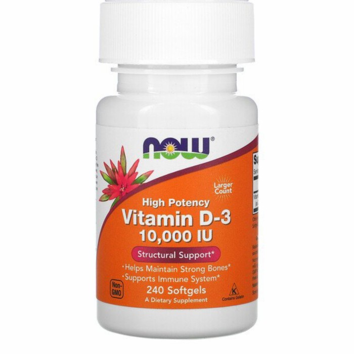 Now foods High Potency Vitamin D-3 10000 10.000 IU 240 Softgels