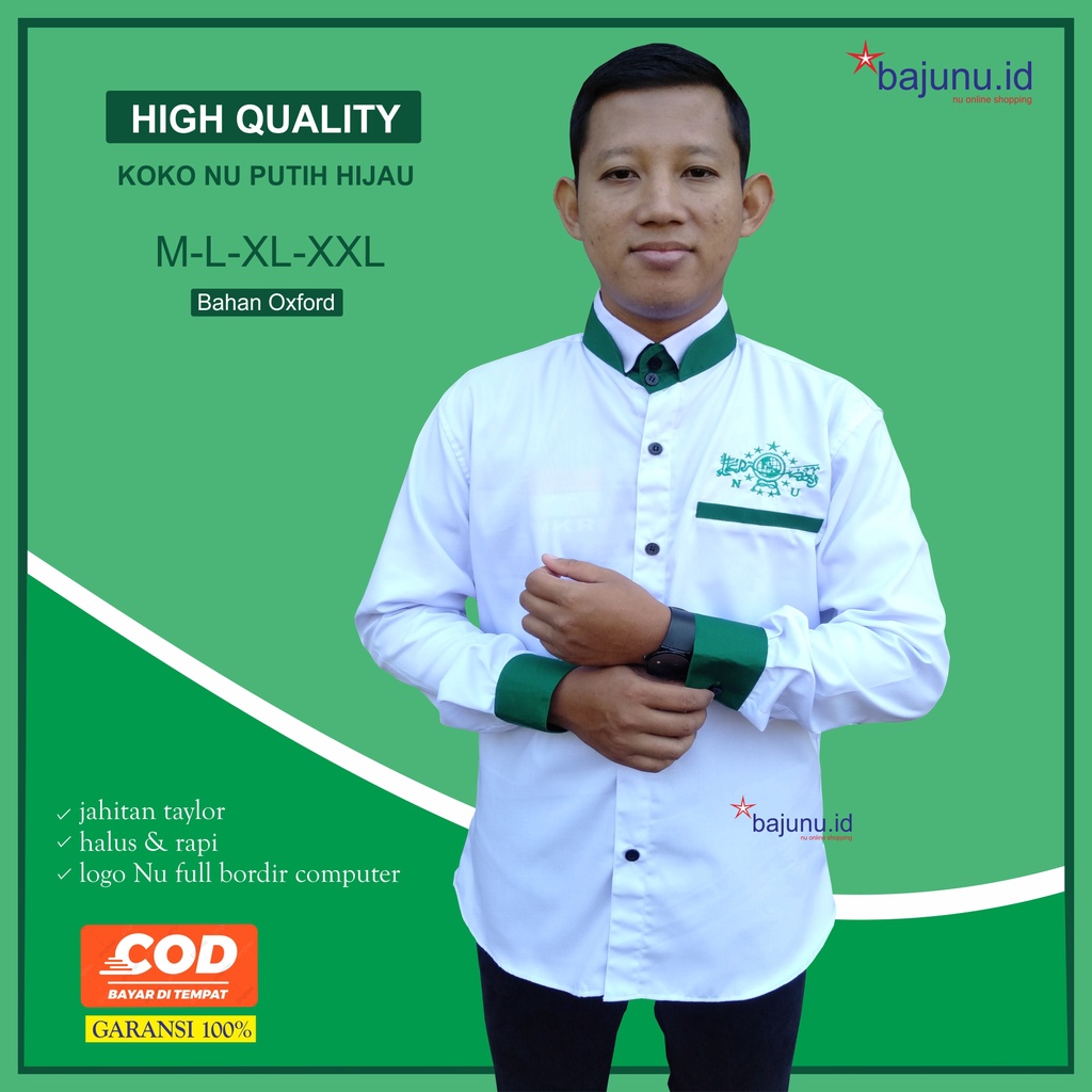 Baju nu Kemeja Nu Koko Nu Baju Santri Warna Putih Musrini High quality Jahitan Taylor Rapi Halus Baj