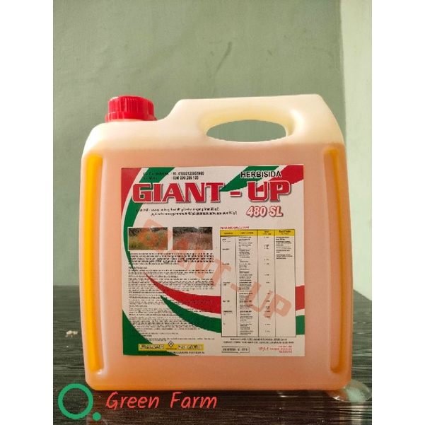 Giant up 480 SL 5 Liter Herbisida Sistemik Glifosat 480SL Tumpas Rumput Sampai Ke Akar Bonus Bungkus bublewarp