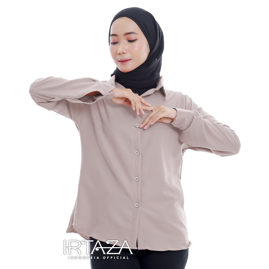 Kemeja Wanita Polos Pretty Woman Basic Original Madame Sexy-Creamy