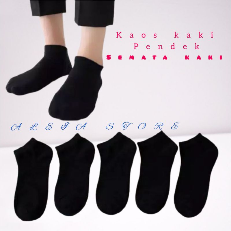 3 Pasang Kaus Kaki Hitam Polos Pendek Kaus Kaki Dewasa Pria Dan Wanita