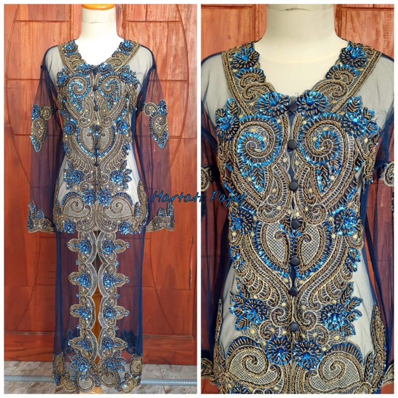 Kebaya Gamis Full Payet / Kebaya Panjang Akad Nikah / Kebaya Gaun Pengantin / Kebaya Orang Tua