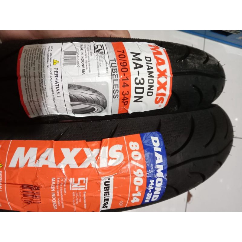 BAN TUBLES MIO SEPASANG DEPAN BELAKANG 70 90 14 +80 90 14 MAXXIS DIAMON MD 3DN MIO J MIO GT MIO SOUL