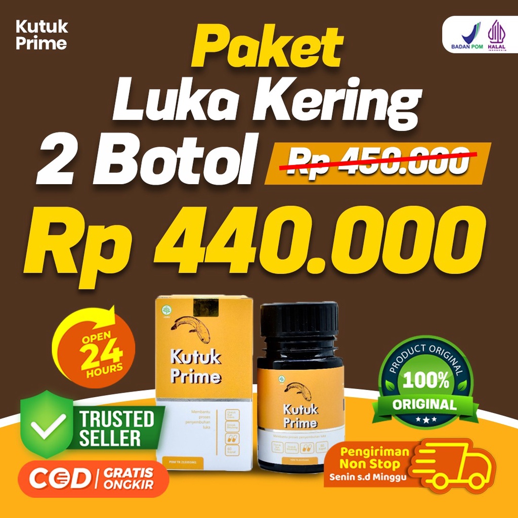 Paket 2 Botok Kapsul Kutuk Prime - 100% Ekstrak Ikan Gabus 5X lebih Cepat Mengeringkan Luka Operasi Sembuhkan Diabetes Cepat Keringkan Luka Operasi Turunkan Kadar Gula Cegah Infeksi Pada Luka Cegah Keloid Atasi Luka Bakar