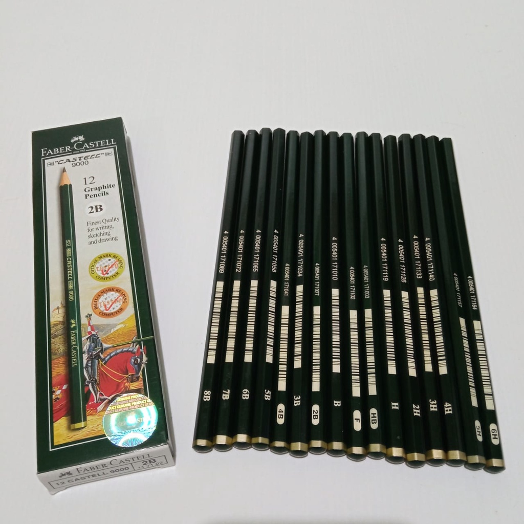 

PENSIL FABER CASTELL H , 2H , 3H , 4H , 5H , 6H , F , HB , B , 2B , 3B , 4B , 5B , 6B , 7B , 8B ( 1 PCS )