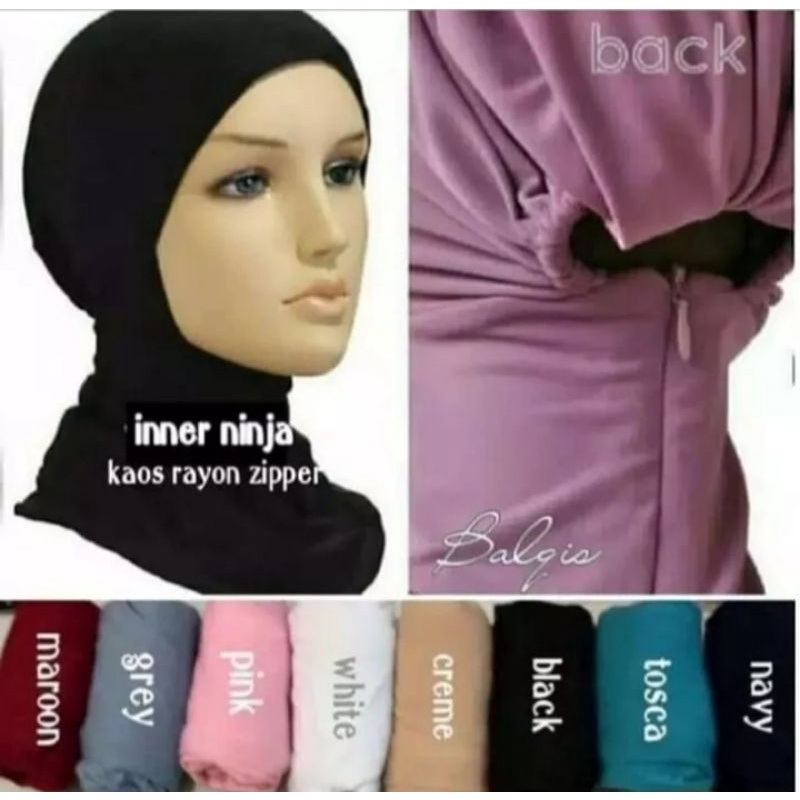 CIPUT NINJA ANTEM RESLETING BELAKANG ( ZIpper) /CIPUT NINJA ANTEM/DALEMAN HIJAB