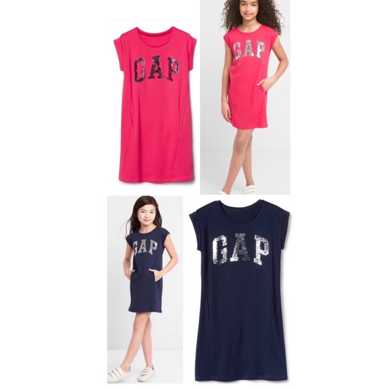 dress flip sequin anak gap