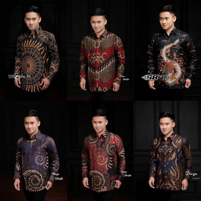 BAJU BATIK - KEMEJA BATIK SLIMFIT BIG SIZE M L XL XXL LENGAN PANJANG BATIK PRIA